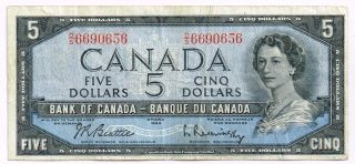 1954 (1961 - 72) Canada Five Dollars Note - P77b photo
