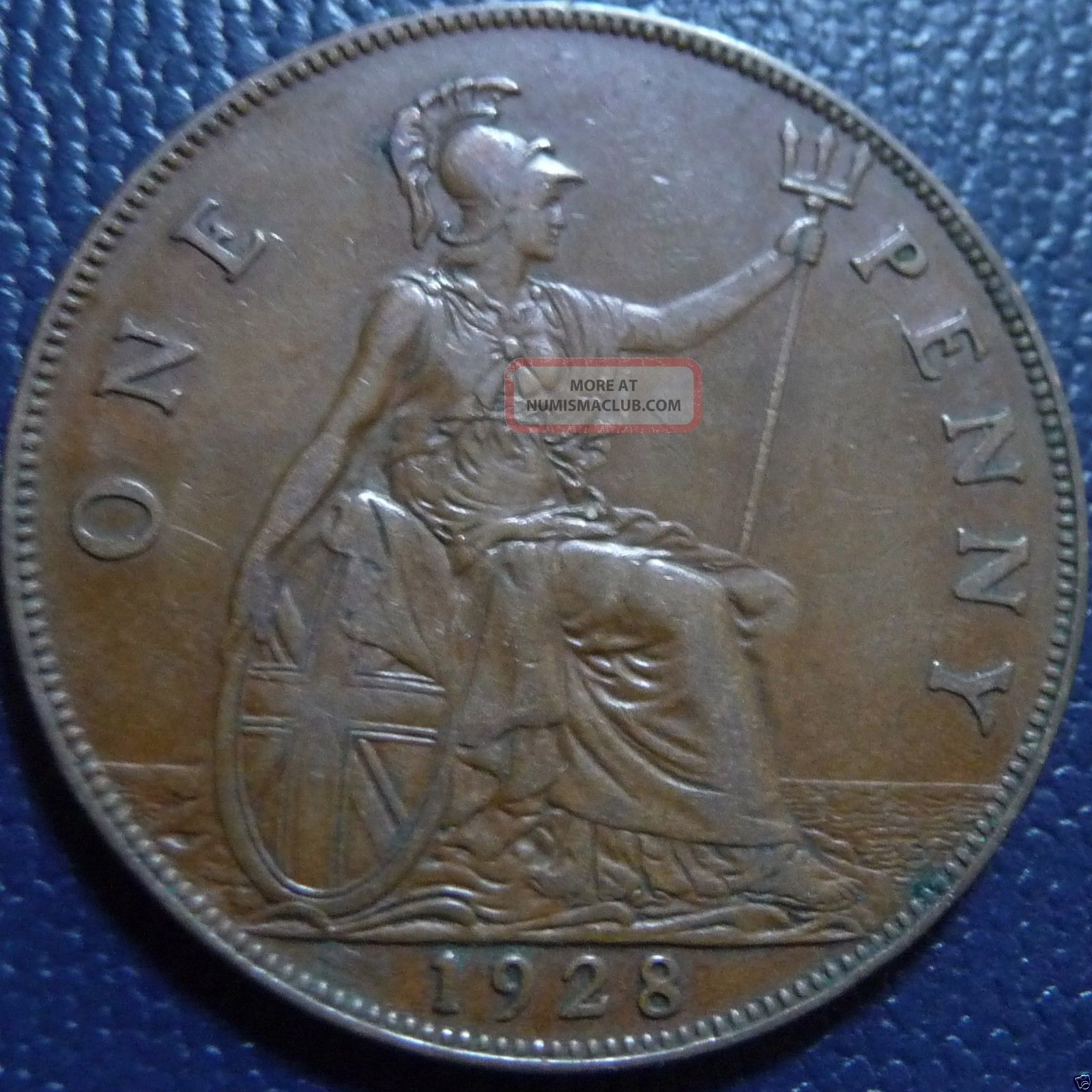 Uk England Great Britain One Penny Coin 1928 uk-england-great-britain-one-penny-coin-1928