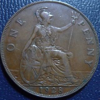 Uk - England - Great Britain - One Penny Coin 1928 photo
