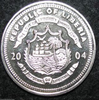 Liberia 10 Dollars 2004 Africa World Coin (combine S&h) Bin - 1044 photo
