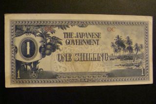 Japanese Occupation On Oceania 1 Shilling Crisp photo
