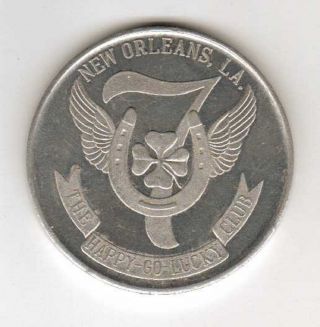 Good Luck Token 1969 Seven - Horseshoe - Clover Coin Happy - Go - Lucky Club photo