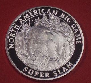 1 Troy Oz.  999 Pure Silver North American Hunting Club Black Bear Slam Coin photo
