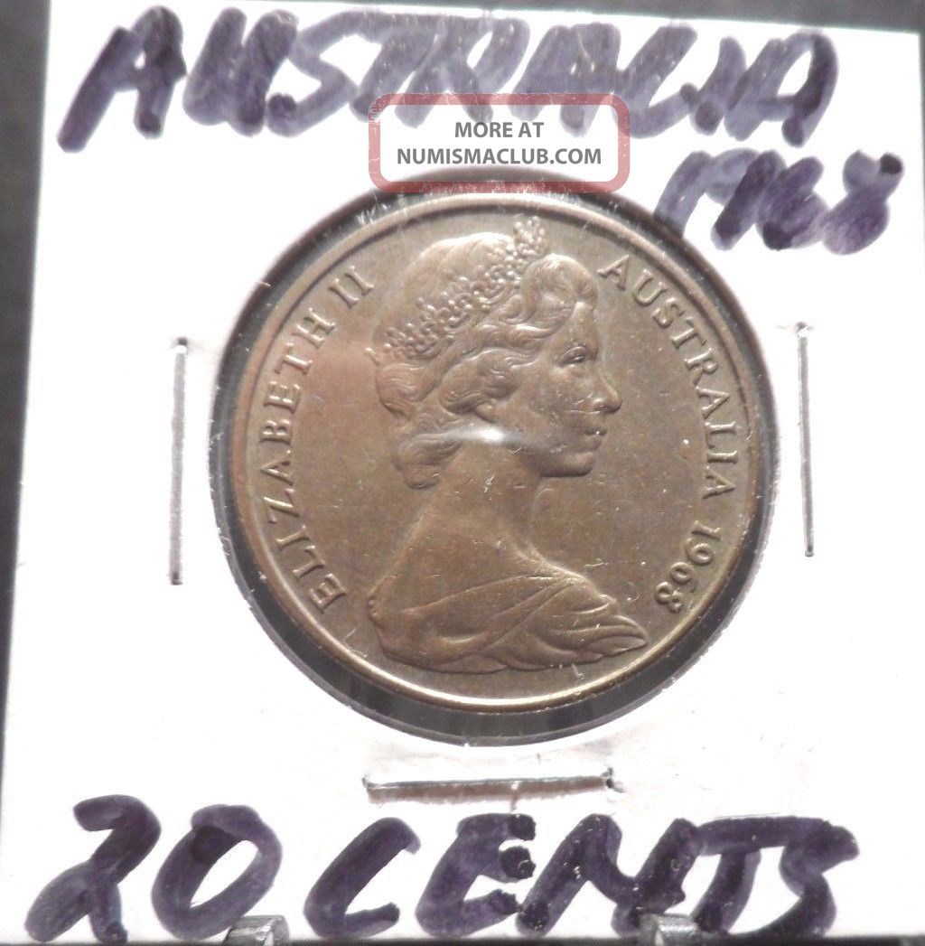 Circulated 1968 20 Cent Australian Coin (51815)