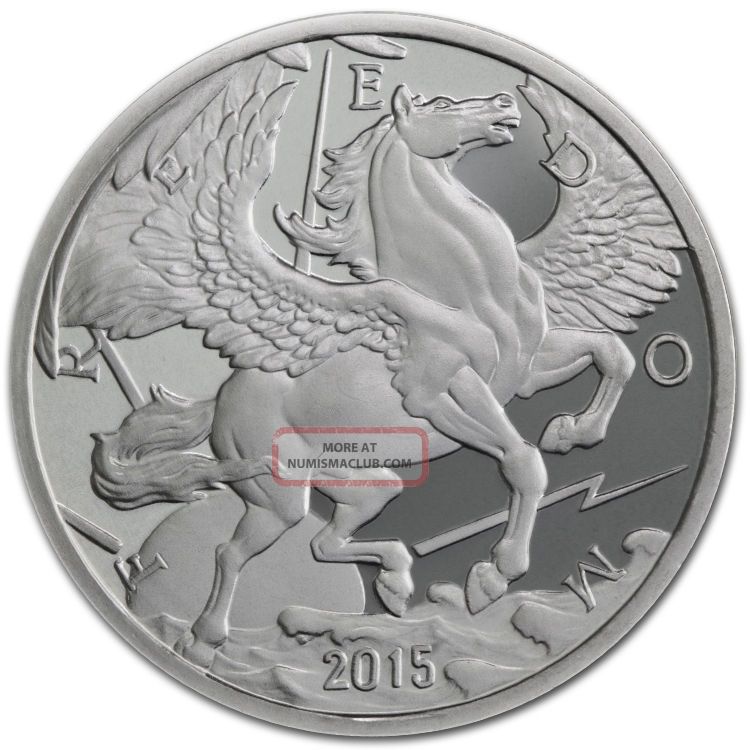 2015 " Pegasus " Silver Round, 1 Oz. 999 Fine Silver.