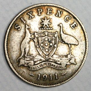 Australia 1911 Silver Sixpence photo