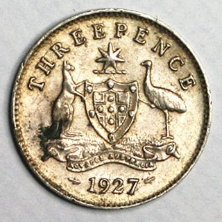 Australia 1927 Silver Threepence photo