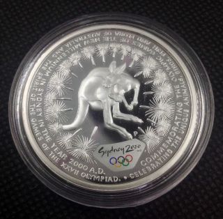5 Dollars - 1998 Sydney 2000 Olympics,  Uncirculated 1 Oz Silver Coin - Kangaroo photo