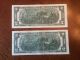 1976 Two Dollar Bills Richmond (e) District Consecutively Serial Numbered Pair$2 Small Size Notes photo 1