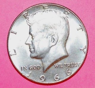 740,  1966 - Jfk Half Dollar,  Philadelphia,  40 Silver,  Bu,  Perfect photo