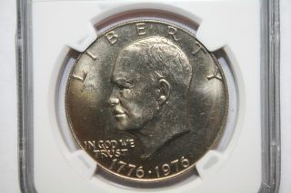 1776 - 1976 Type 1 Eisenhower Dollar Ngc Ms 65 Ike Dollar Registry Coin photo