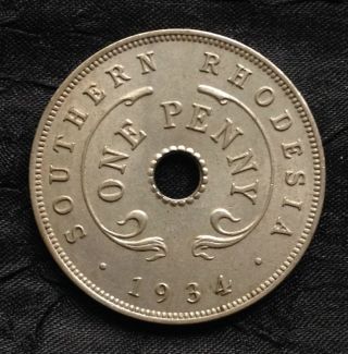 Southern Rhodesia Penny Unc. ,  1934 photo