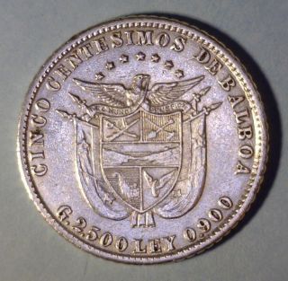 Panama 5 Centesimos 1904 Extremely Fine,  Silver Coin photo