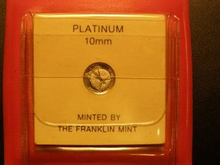Franklin 1973 Skylab Ii Mission 1.  5 Gram Pure Platinum Mini - Coin W/coa photo
