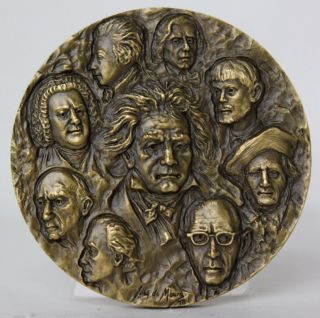 Art Classical Music/ Beethoven/ Bach/ Mozart/ Chopin/ Wagner Bronze Medal photo