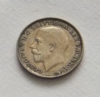 1925 King George V 3 Pence – Maundy Coinage; Circulated; 50 Silver photo