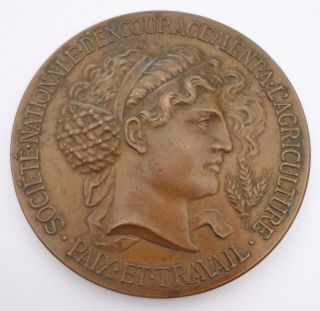 Ceres Goddess Of Agriculture French Award Bronze Medal photo