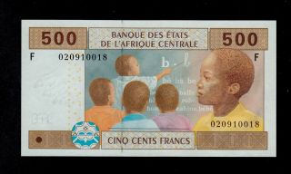 Central African States 500 Francs 2002 Pick 506f Unc Banknote. photo