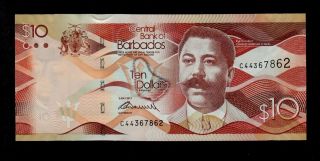 Barbados 10 Dollars 2013 Pick Unc Banknote. photo