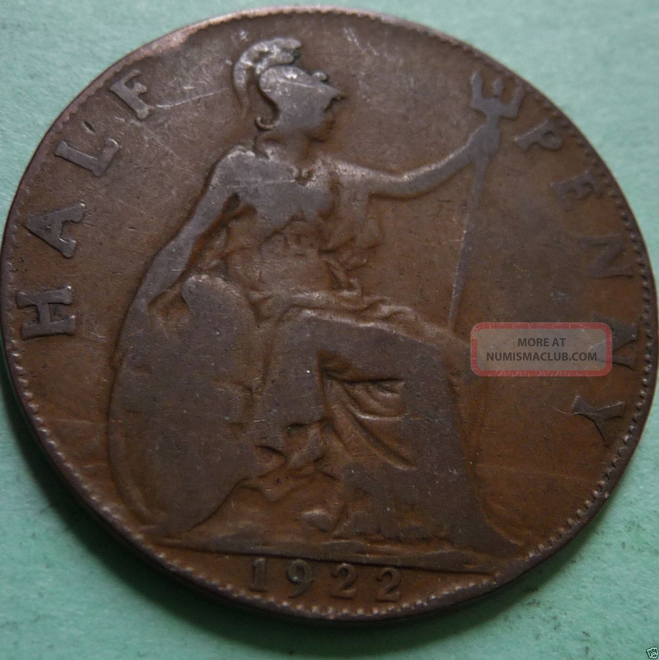 Uk England Great Britain Half Penny Coin 1922 c3107-great-britain-coin-large-penny-1863