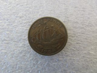 Great Britain 1958 Large Half Penny,  Heritage Gift Item photo