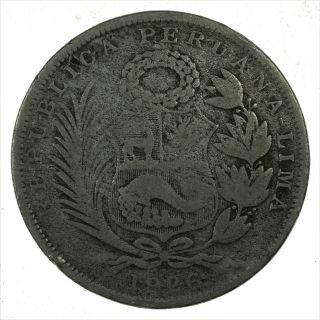 Peru 1/2 Sol,  1926 Silver Coin photo