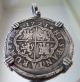 Silver Spanish Treasure Two Real Cob Coin Pendant 1721 (not Atocha) Europe photo 2