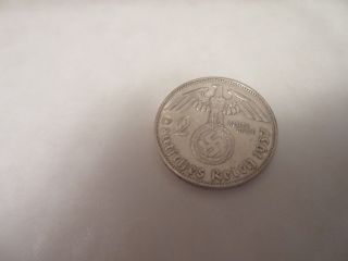 Rare - Old - 90 - Silver - 1938 - Ww2 - German - Nazi - Eagle - 2 - Reichsmark -,  Silver Gift photo