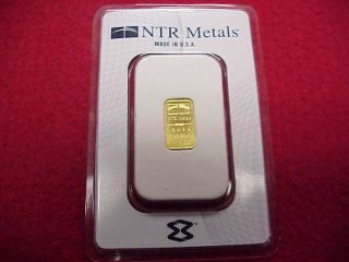 1/10 Oz.  Gold Bar - Ntr Metals -.  9999 Fine In Assay - In Plastic,  No Res. photo