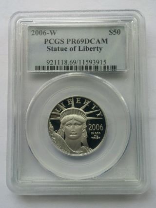 2006 - W $50 Proof Platinum American Eagle Pcgs Pr69 Key Date photo
