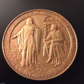 ⁂ Papal Medal W/ Error Bronze 1st Year Pope Francis Pontificate 2013 Lesus photo