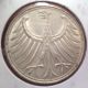 German Silver 1951 G 5 Mark Coin Germany photo 1