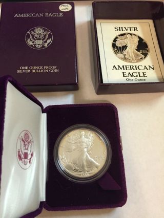 1988 - S 1 Oz Proof Silver American Eagle (w/box &) photo