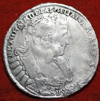 Circulated 1733 Russia 1 Poltina (1/2 Rouble) Km195 Silver 12.  6g S/h photo