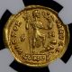 Eastern Roman Empire Gold Solidus Of Arcadius Rare Simium Ngc Au 5/5 Coins: Ancient photo 1