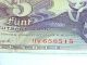 1948 Funf 5 Deutsch Mark Banknote - Sn 11v656515 - Good/fair - L@@k Europe photo 4