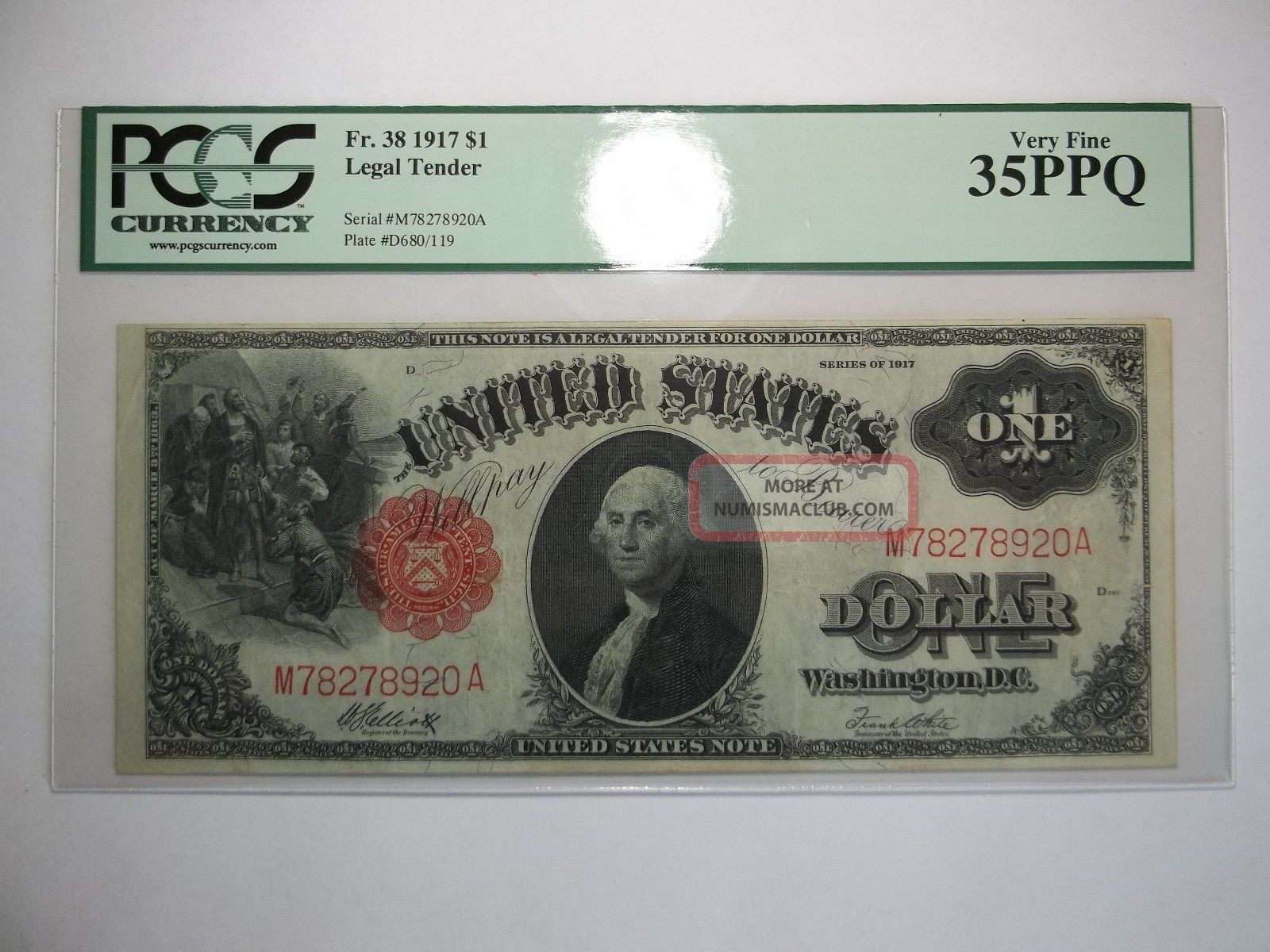 1917 $1 Legal Tender Note Pcgs 35 Ppq