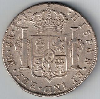 Spain Carlos Iv 1798 Lima Ij 8 Reales Silver photo