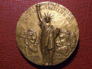 Statue Of Liberty Auguste Bartholdi & Gustave Eiffel Independence Of Usa Medal photo