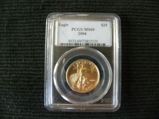 2004 Gold Eagle Pcgs Ms - 69 $25 (1/2 Oz) photo