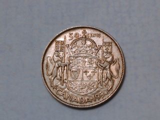 1950 Canada 50 Cents Coin (80 Silver) photo