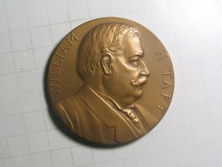 1909 Usa 76mm Bronze William Taft Inaugurated Medal photo