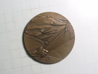 1949 Belgium 70mm Bronze 20th Anniversary Of L ' Ufac Medal photo