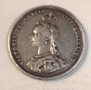 Uk British Gb Sterling 1887 Victoria Jubilee Shilling Coin photo
