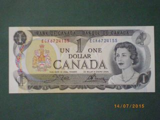1973 Canada $1 Dollar Banknote Unc photo
