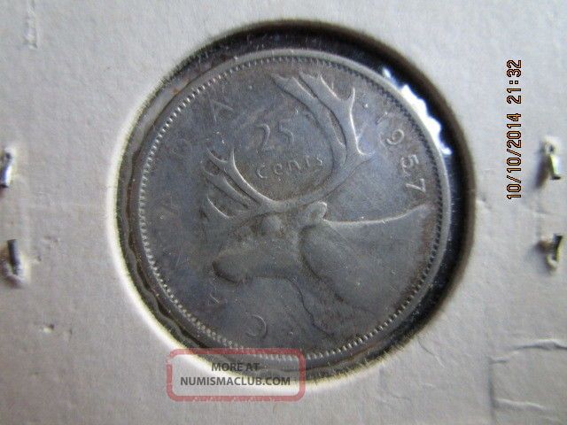Canadian 1957 25 Cent Coin Coins: Canada photo