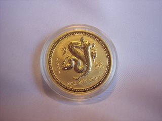 2001 1 Oz Gold Year Of The Snake Lunar Coin (series I) photo
