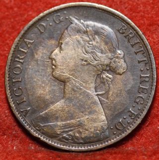 Circulated 1861 Great Britain 1/2 Penny Foreign Coin S/h photo