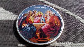 Niue 2 Dollars 2013 Coloured Silver Plated Coin - The Last Supper photo