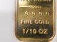 1/10 Troy Oz.  Gold Bar - Ntr Metals -.  9999 Fine In Assay.  Us.  3 Gold photo 3